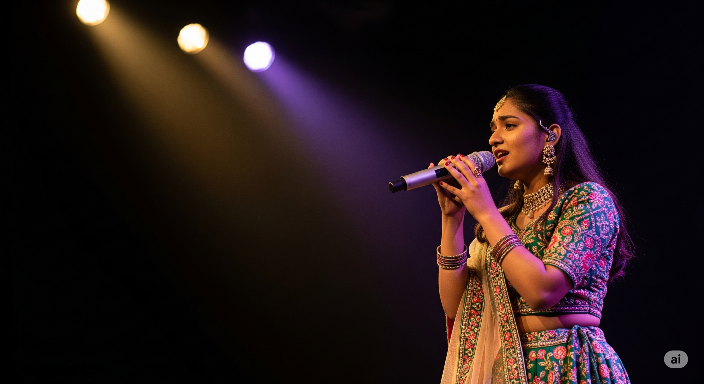 Hindustani vocals student performing at Chordscraft Institute of Music